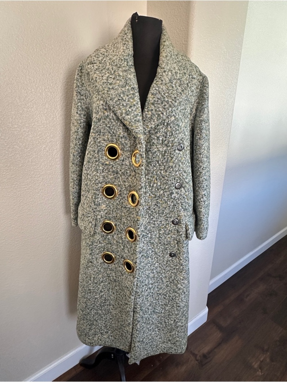 Burberry Double-Breasted Coat with Gold Eyelets